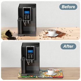 Rnivvi heat-resistant surface protects counters from hot cups and tools.