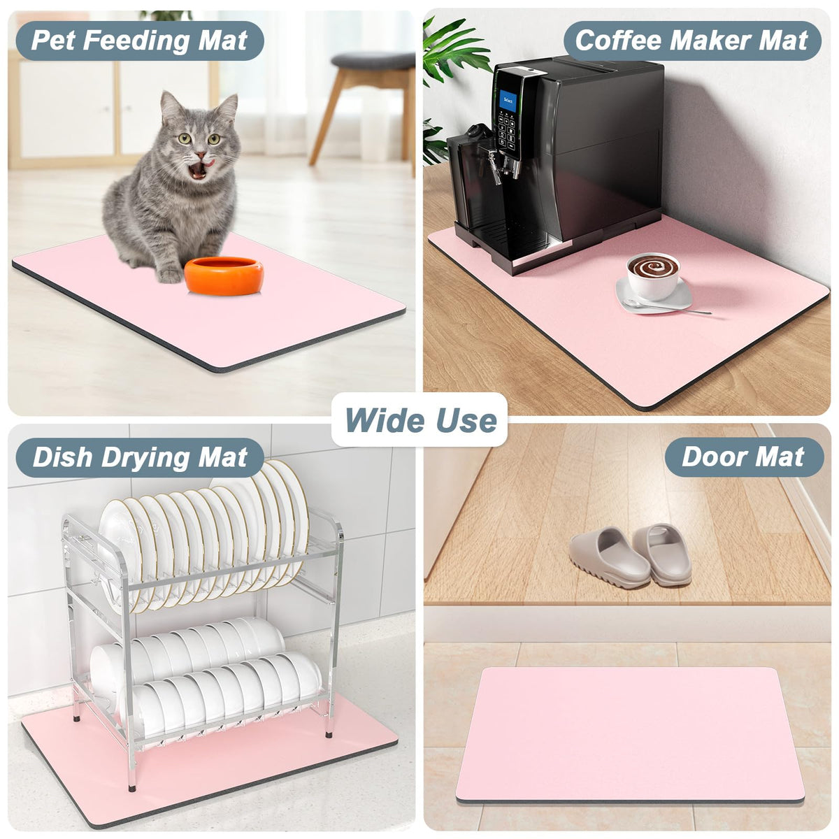 Rnivvi pink coffee mat decor adds color to kitchen counter