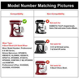 Roabertic 6-quart compatibility with many KitchenAid bowl-lift models.