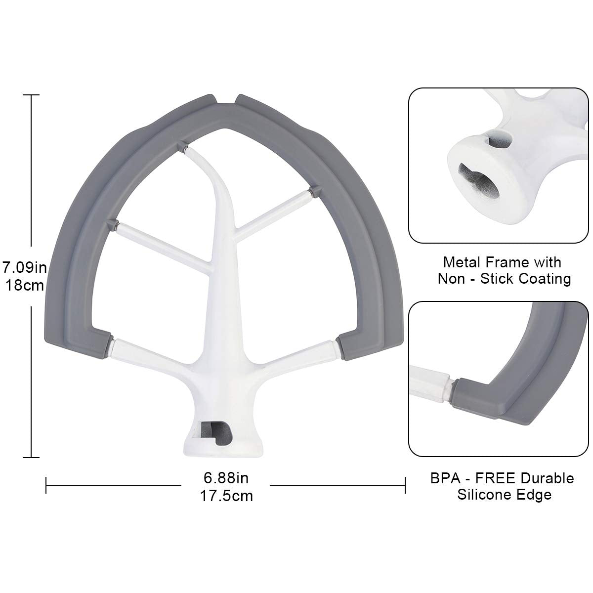 Non-stick coated metal construction offers durability for daily use.