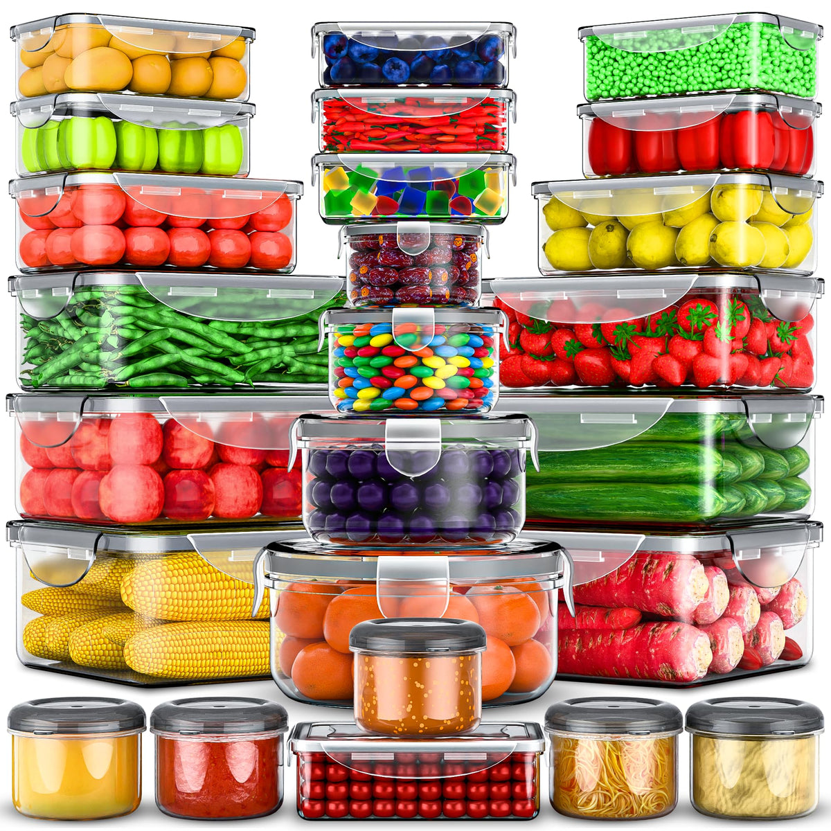 RockBerry 50 Pcs set displayed on kitchen counter for easy meal prep