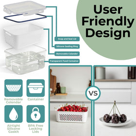 RockBerry 1700ml container shown for fridge organization and accessibility.
