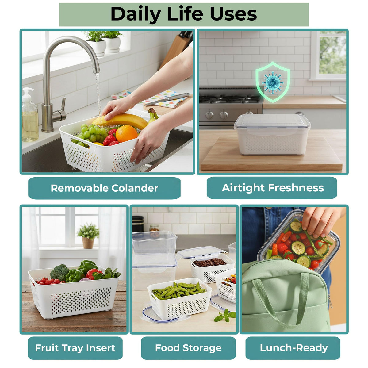 RockBerry 3200ml container with airtight seal for larger portions and freshness.