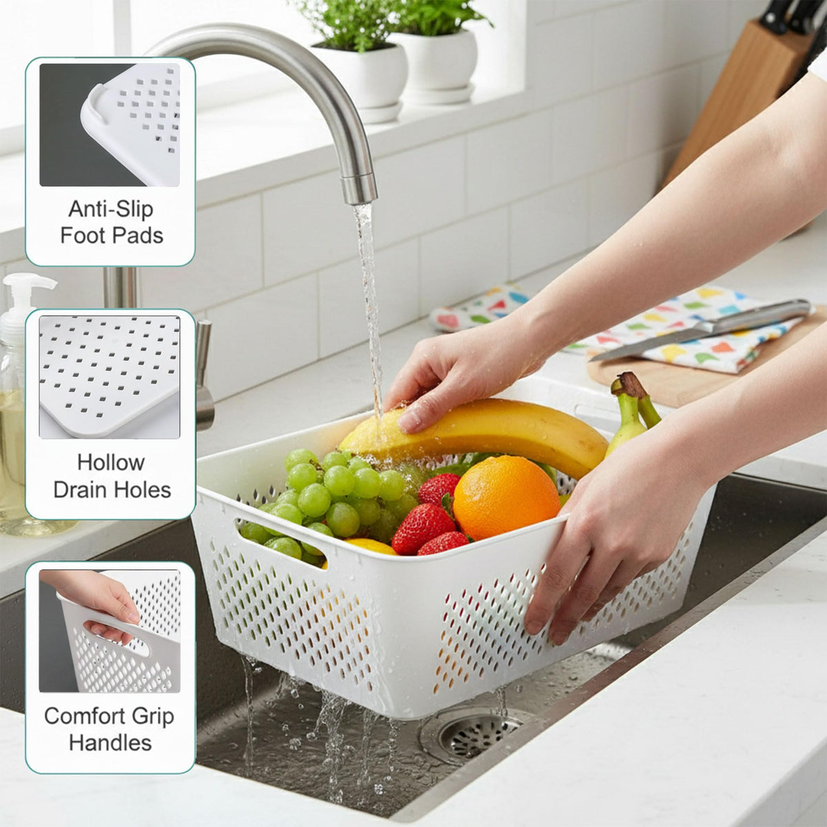 RockBerry 4300ml container stores bulk produce with leak-proof lid.