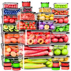 RockBerry 66pcs rectangular 85oz container for bulk meal prep and organization.