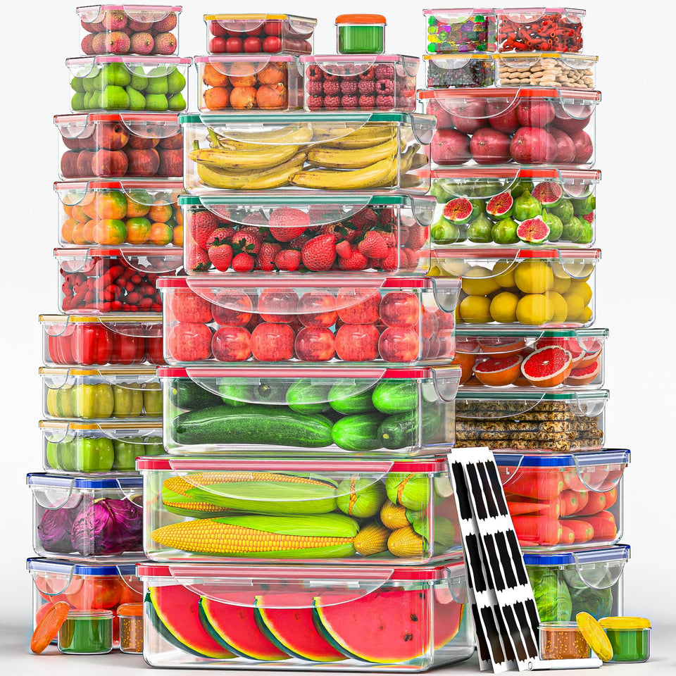 RockBerry 70-pcs storage set assortment for organized pantry storage