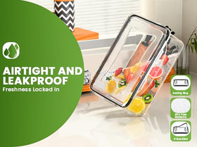 RockBerry airtight lids with locking clips prevent spills and odors.