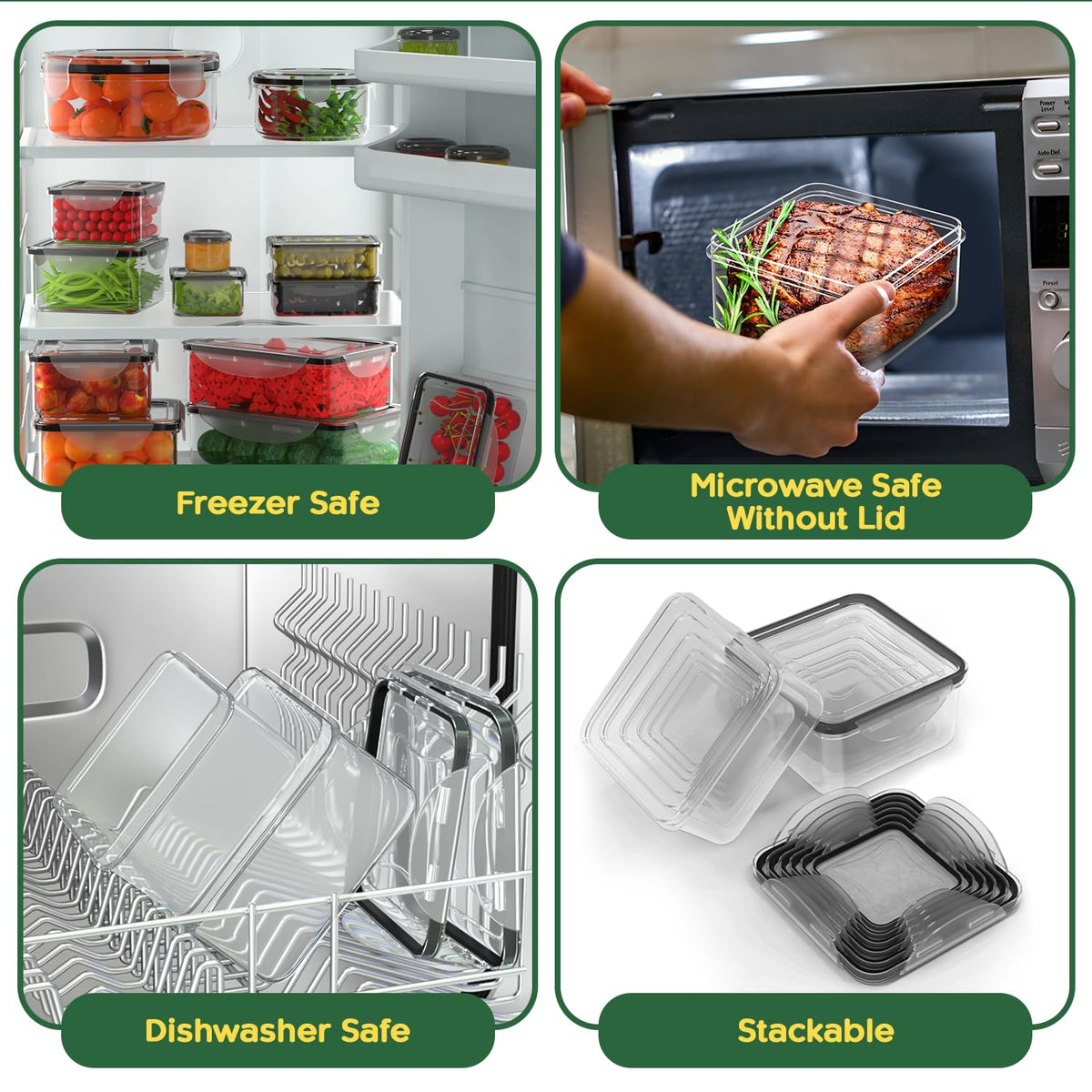 RockBerry airtight lids provide leak-proof transport and storage.