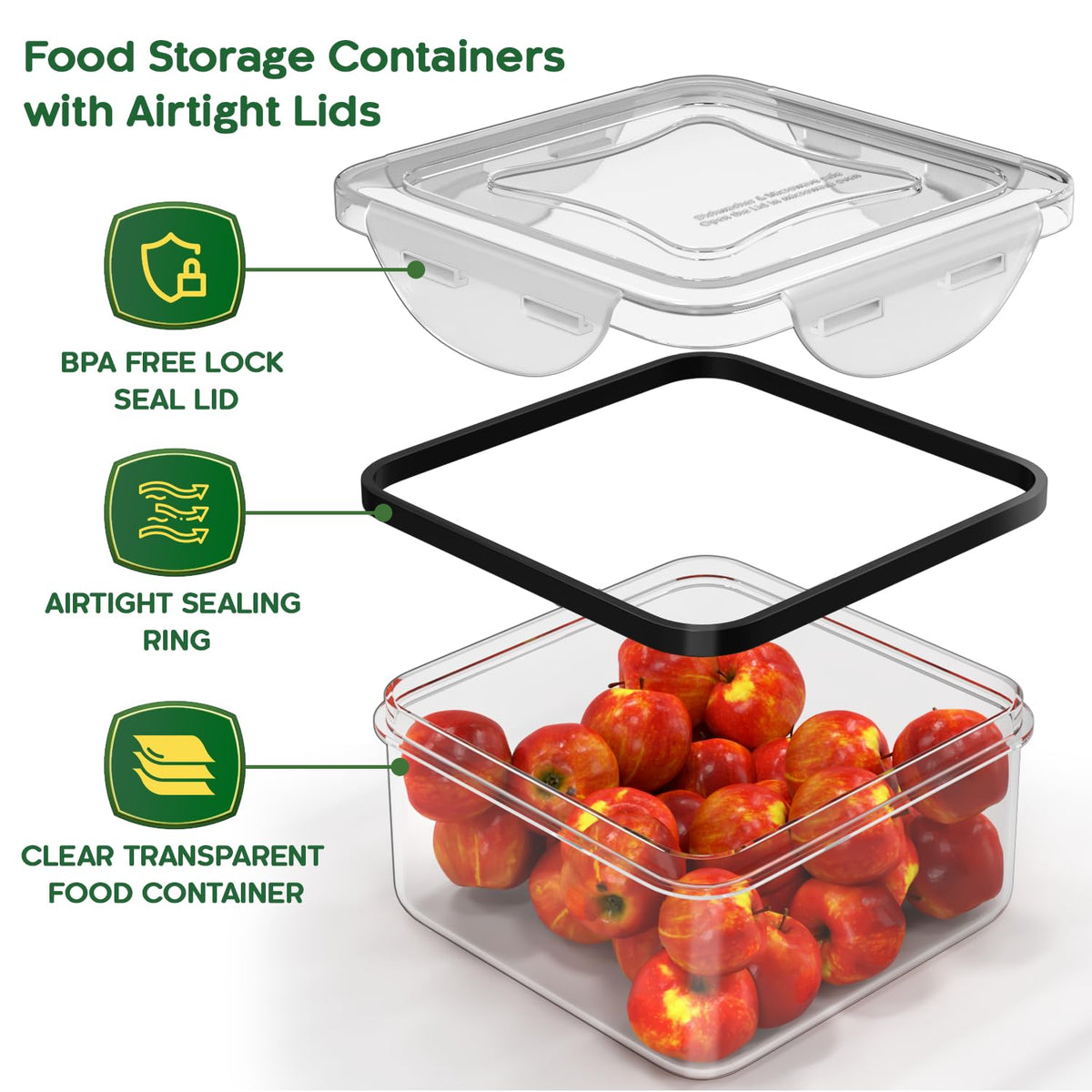 RockBerry stackable clear pantry containers for efficient storage.