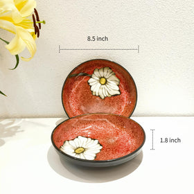 Rockgoldbug bowls with patterned exterior highlight colorful design for stylish dining.