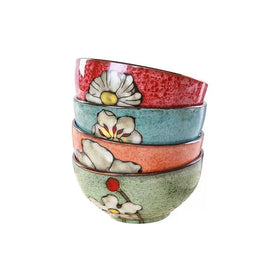 Rockgoldbug 28oz multicolor ceramic bowls ensemble on table for vibrant everyday meals