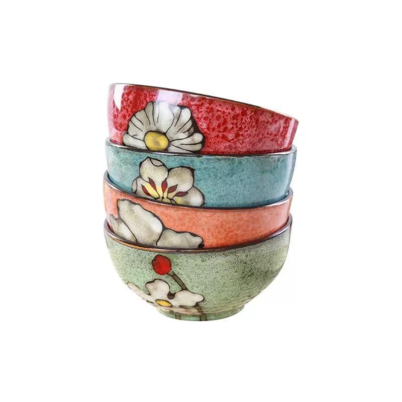 Rockgoldbug 28oz multicolor ceramic bowls ensemble on table for vibrant everyday meals