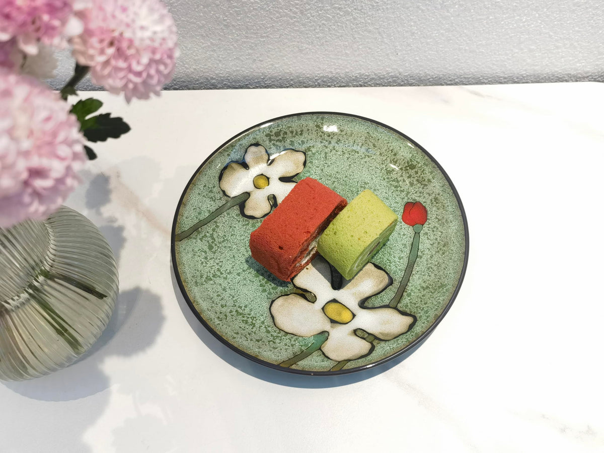 RockGoldBug 8in bread plate with vivid pattern, great for breakfast toast and appetizers.
