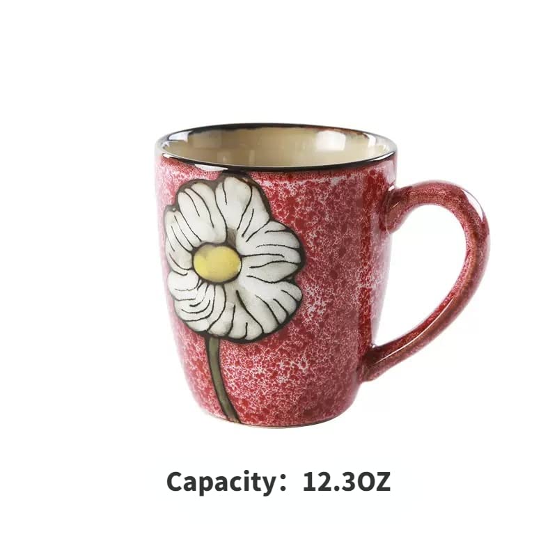 RockGoldBug blue 12oz cappuccino mug, side view, perfect for tea breaks.