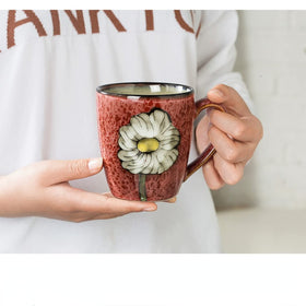 RockGoldBug 12oz cappuccino mug, dishwasher-safe icon, easy cleanup.