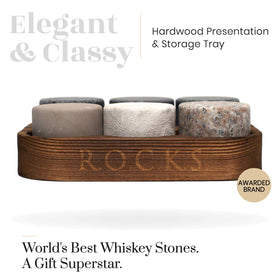 ROCKS WHISKEY CHILLING STONES variety of colors highlights unique granite grain.