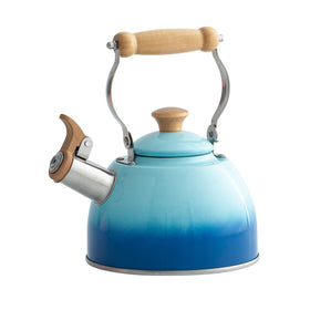 ROCKURWOK blue tea kettle with cool-touch handle for safe pouring