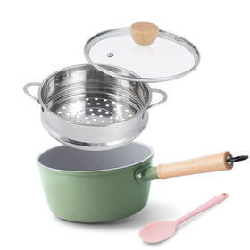 ROCKURWOK ceramic nonstick coating for easy release and quick cleanup while cooking with the lid