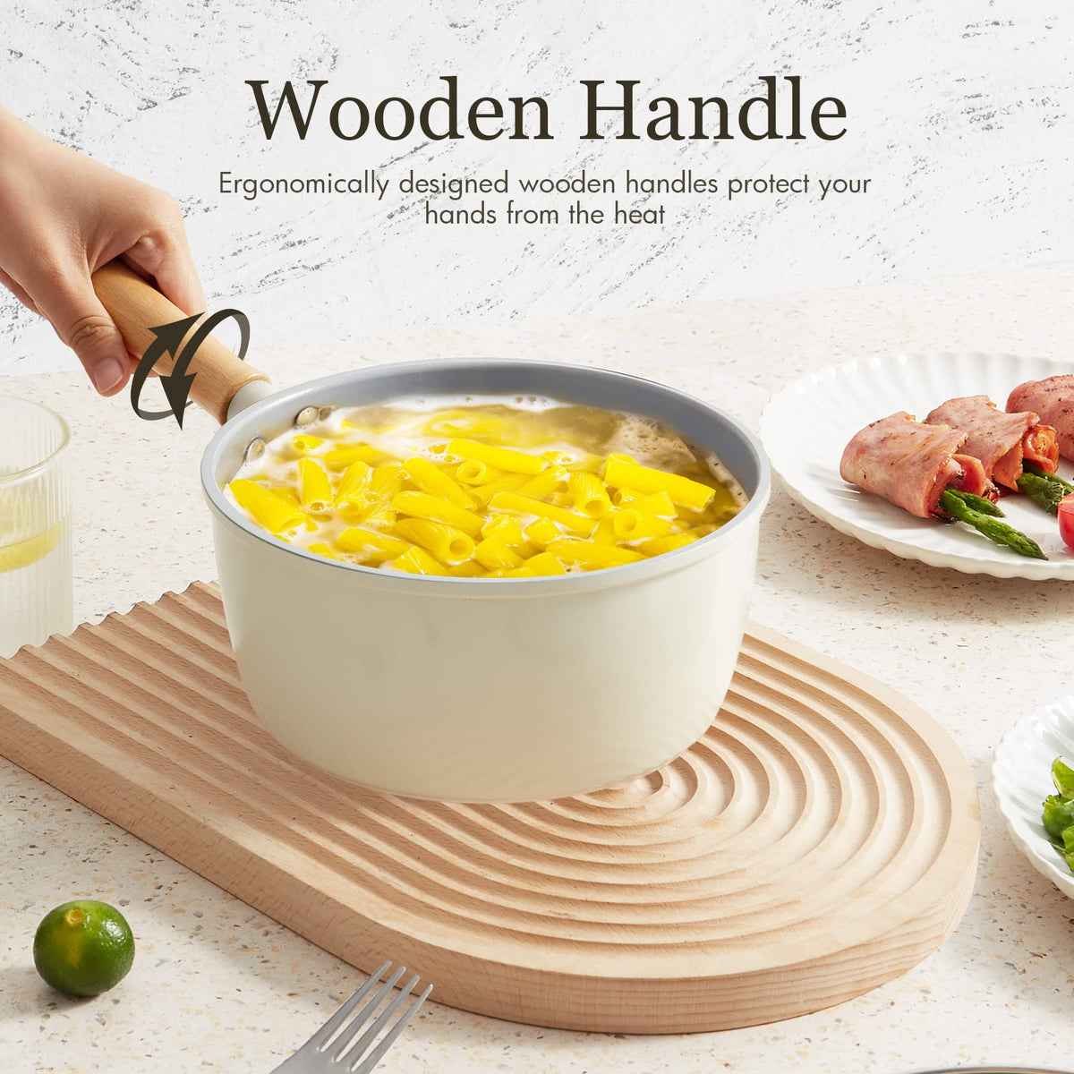 ROCKURWOK induction-base compatible pan ensures even heat on gas, electric, or induction stoves.