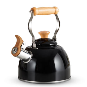 ROCKURWOK tea kettle with cool-touch handle for safe, comfortable pouring.