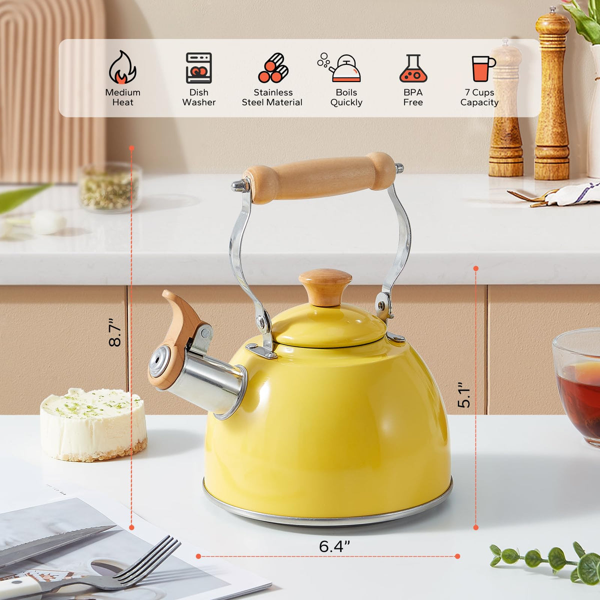 ROCKURWOK kettle compatible with induction and other stoves