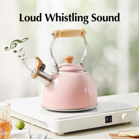 ROCKURWOK kettle emits a loud whistle to signal boiling.