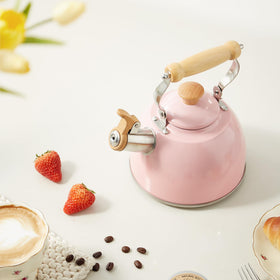 ROCKURWOK kettle with universal base works on most stoves.