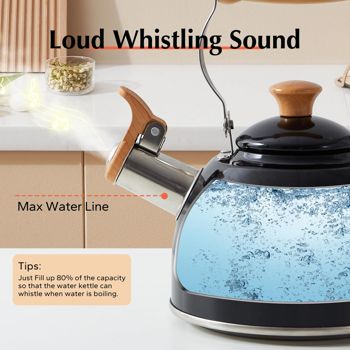 ROCKURWOK wooden handle delivers cool touch and secure grip during pouring.