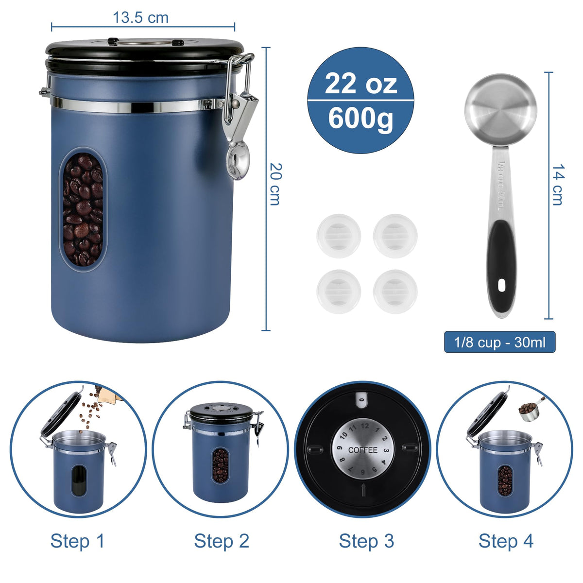 ROCKY&CHAO durable 304 stainless steel construction.