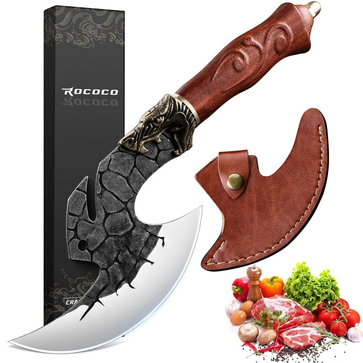 ROCOCO Viking Cleaver blade detail for precise meat slicing and chopping