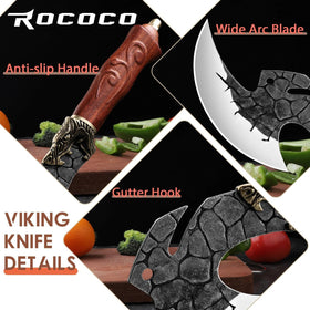 ROCOCO Viking Cleaver in outdoor use for camping and BBQ tasks