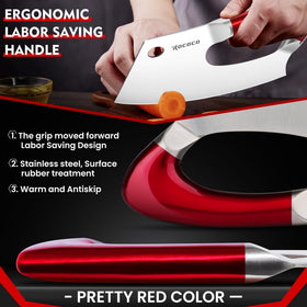 ROCOCO Easy Handle Meat Cleaver anti-rust stainless steel finish showcases durability