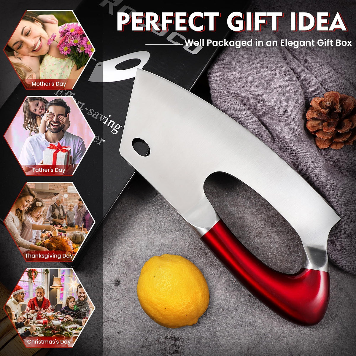 ROCOCO Easy Handle Meat Cleaver durable design supports long-term kitchen reliability
