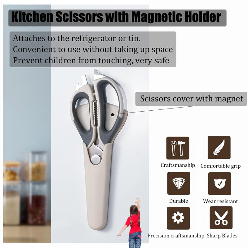 Roczipeng scissors efficiently cut bread and chicken during meal prep.