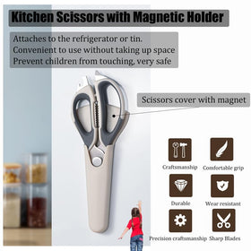 Roczipeng scissors efficiently cut bread and chicken during meal prep.