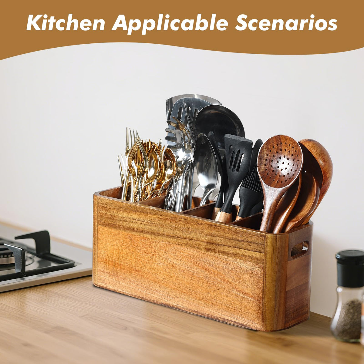 Rodelna utensil rack highlights sturdy built-in handles for easy relocation.