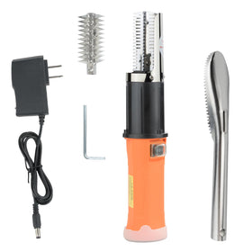 ROEDEER cordless electric fish scaler tool in hand for fast, clean scaling.