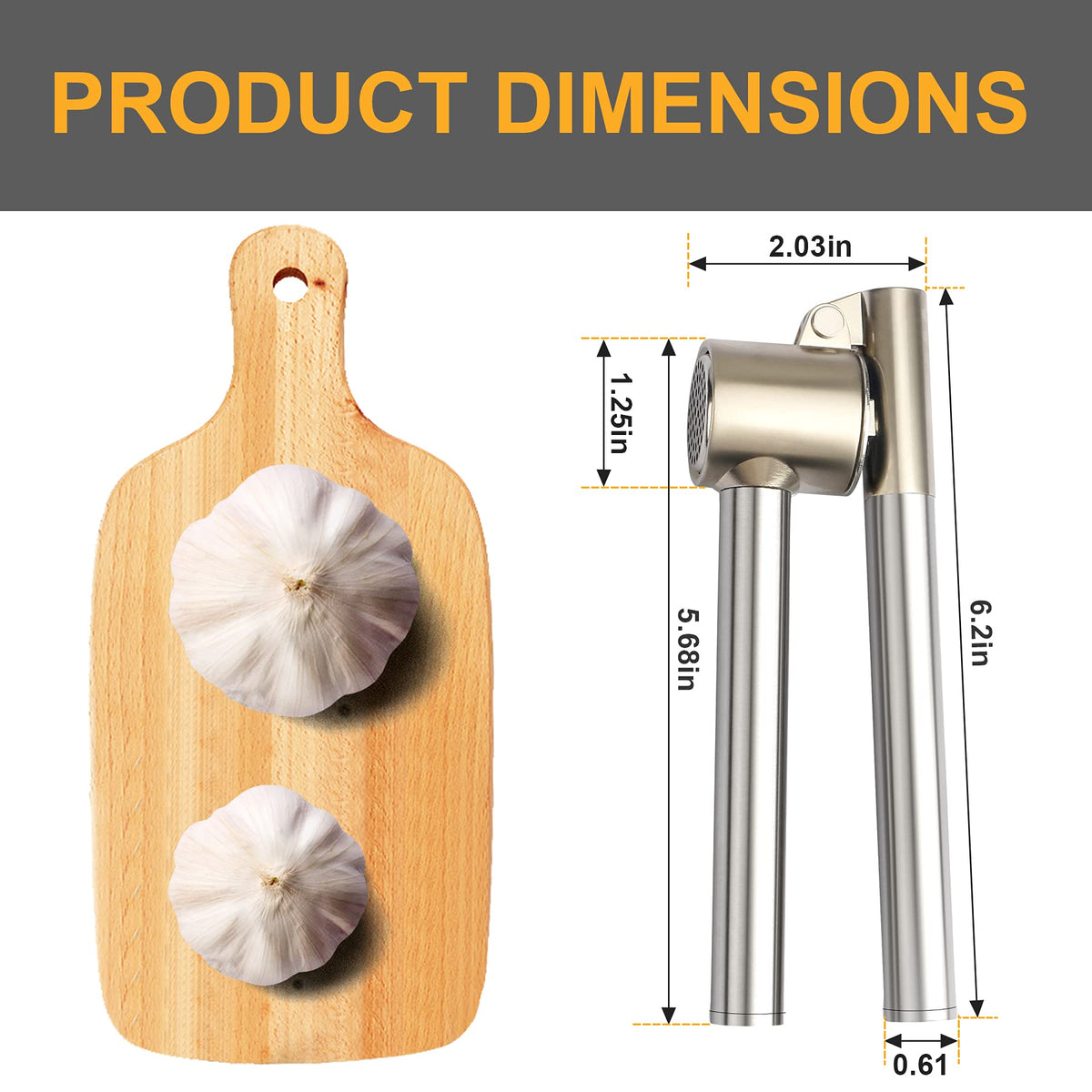 Roeene garlic press detachable liner eases cleaning after use.