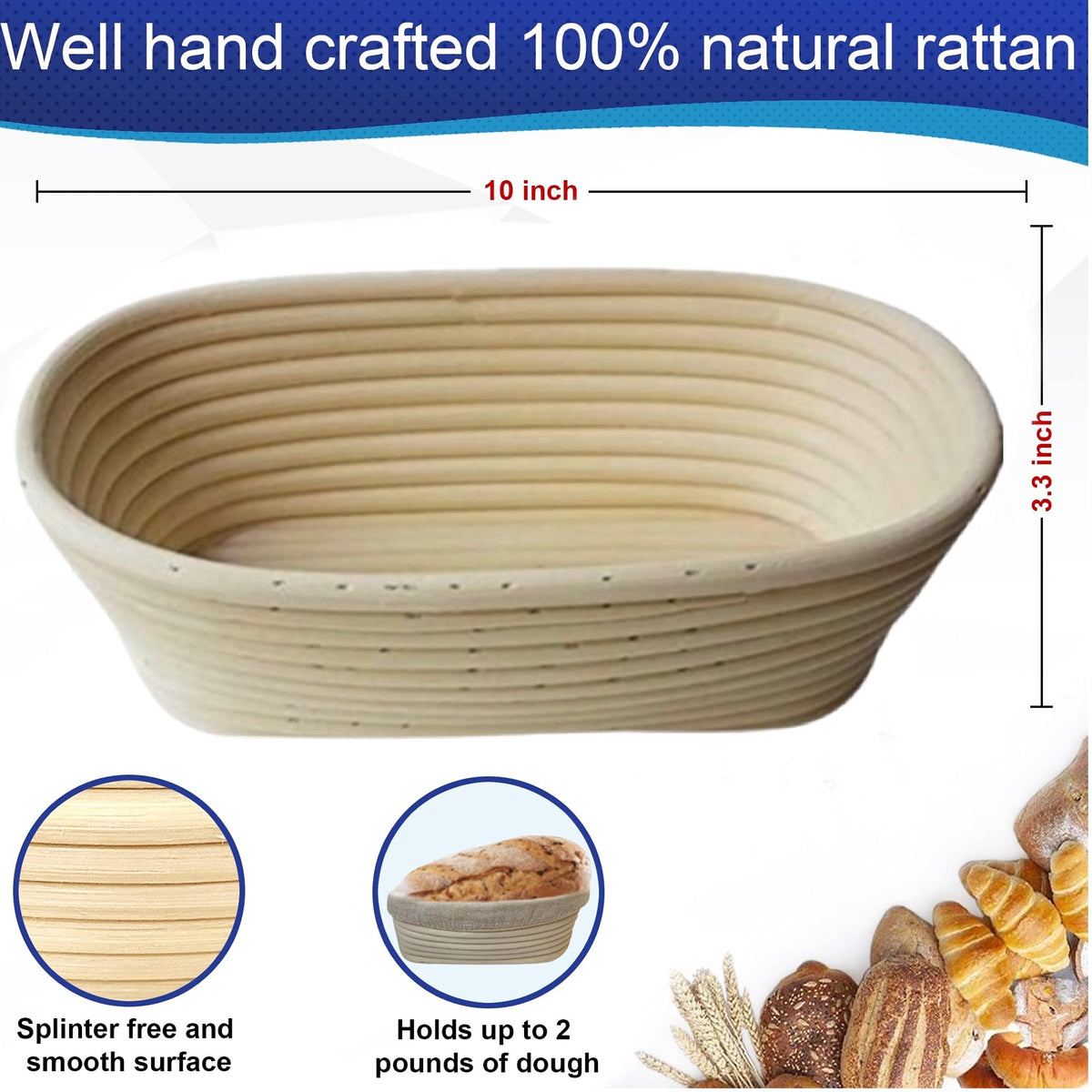 RoEsha linen cloths included for easy dusting and dough shaping.