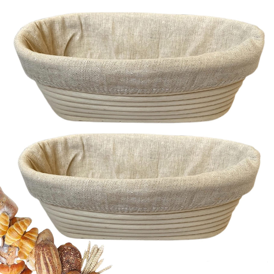 RoEsha oval banneton baskets for artisan bread proofing, ideal for home bakers.