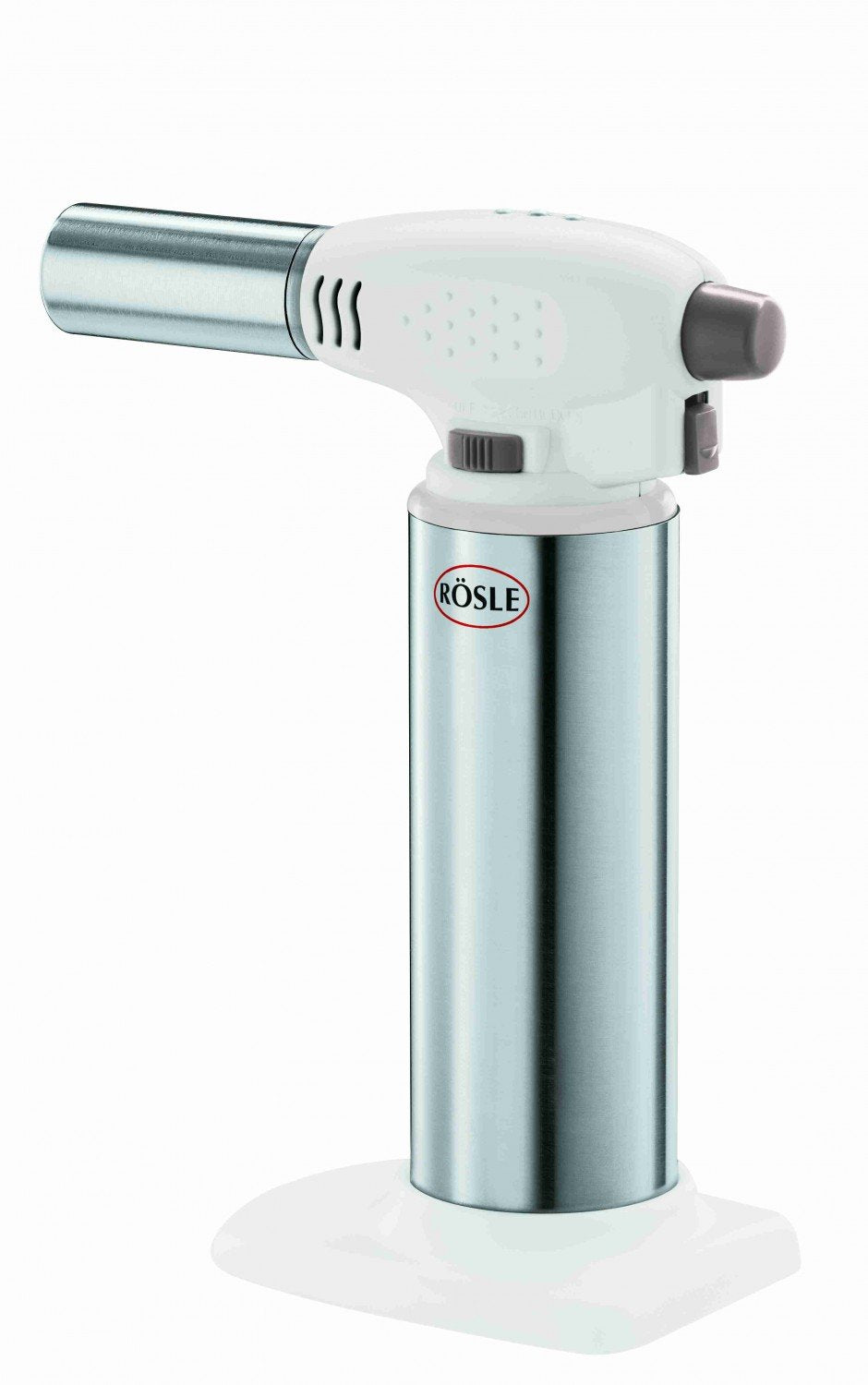 Rösle 12844 creme brulee torch side view, precise caramelization and even browning