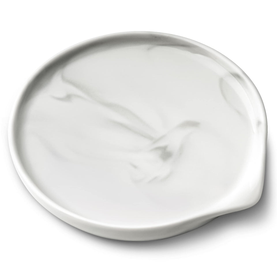 Roeveca large spoon rest on a marble counter keeps utensils organized.