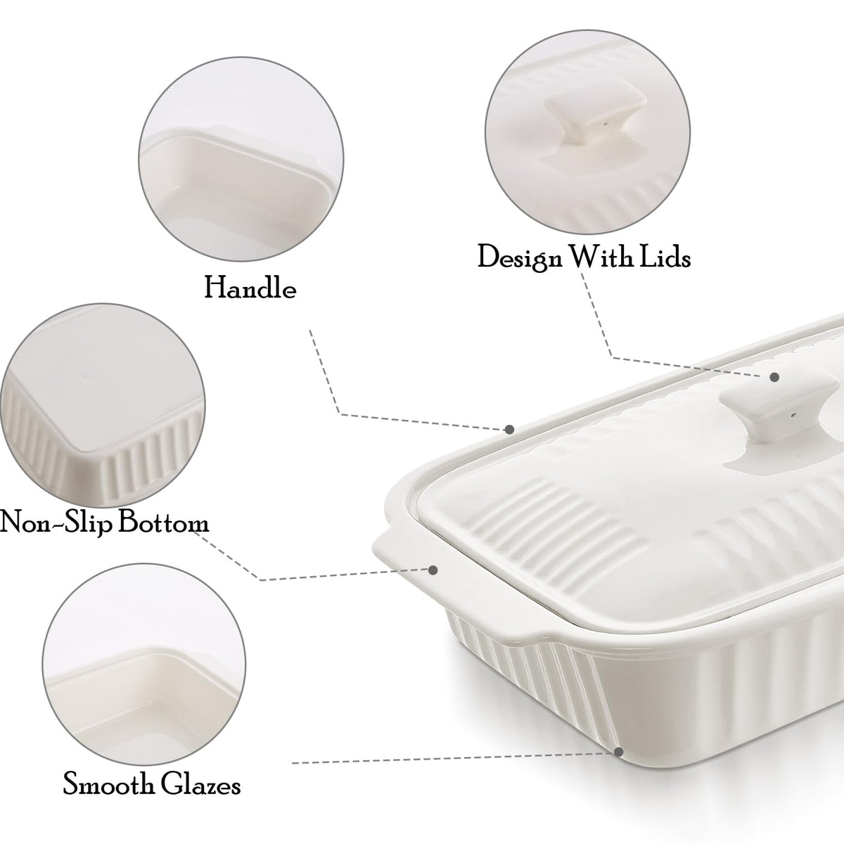 Roeveca microwave-safe ceramic bakeware for fast reheats and versatile use.
