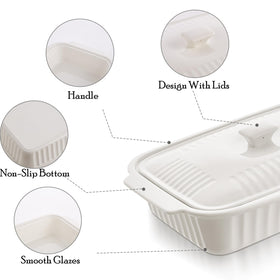 Roeveca microwave-safe ceramic bakeware for fast reheats and versatile use.