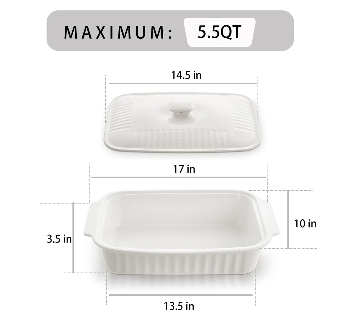 Roeveca white ceramic bakeware complements modern kitchens and serves meals beautifully.
