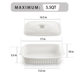 Roeveca white ceramic bakeware complements modern kitchens and serves meals beautifully.