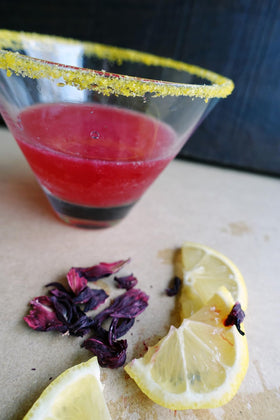 Rokz Lemon Drop close-up showing crystal sugar texture for cocktails