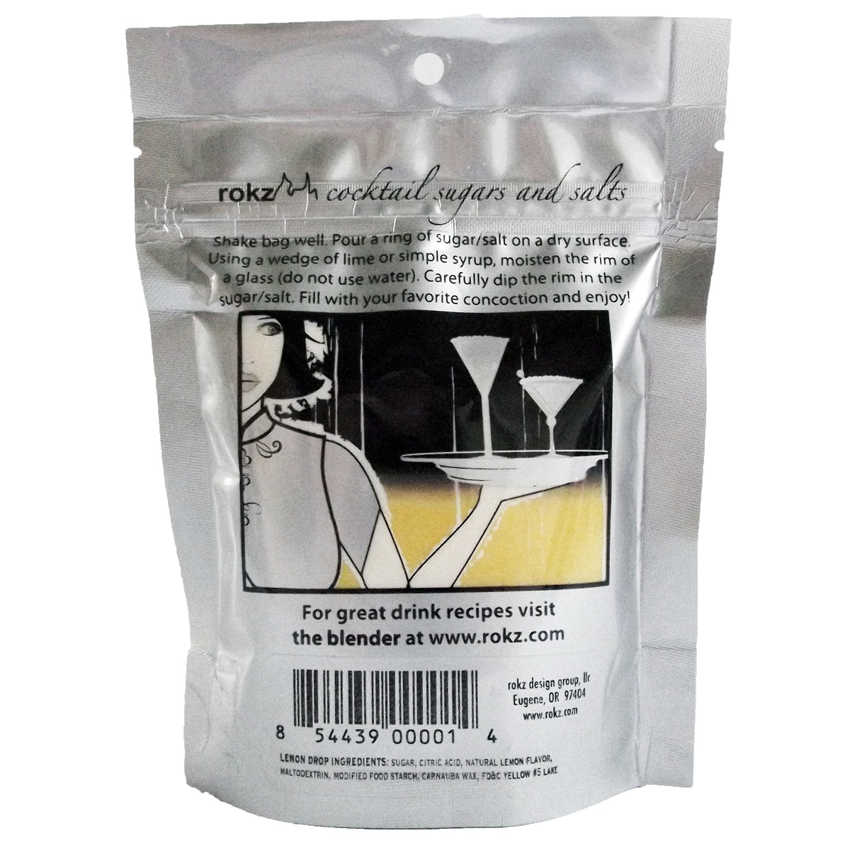 Rokz Lemon Drop sugar on plate for rim prep