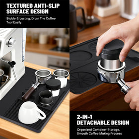 Rolitwils anti-slip surface keeps espresso gear steady during use.