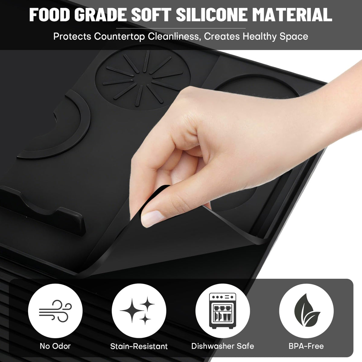 Rolitwils dishwasher-safe mat simplifies cleanup after busy mornings.